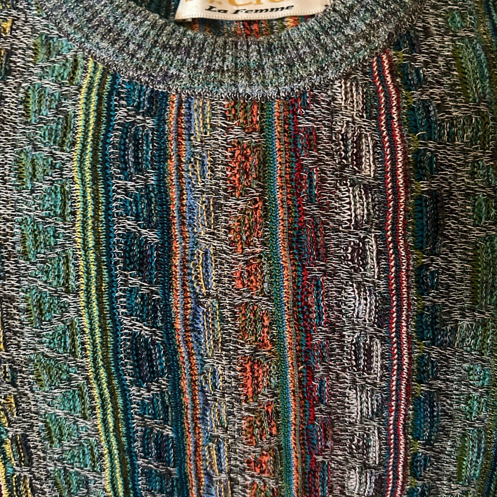 La Femme Multicolor Crew Neck Sweater